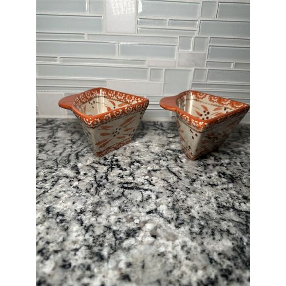 Temptations Old World Orange 6 oz. Triangle Ramekins - Set of 4 - Picture 4 of 8